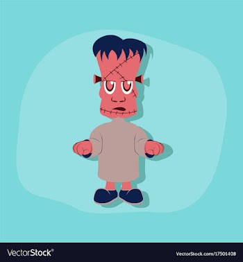 Paper sticker on stylish background zombie men vector image