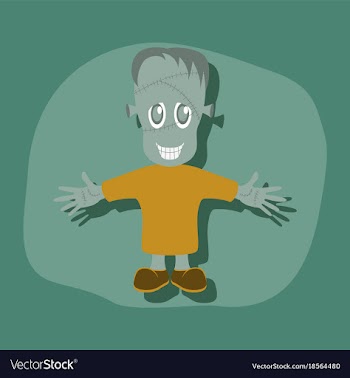 Paper sticker on stylish background zombie men vector image