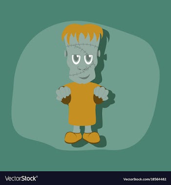 Paper sticker on stylish background zombie men vector image