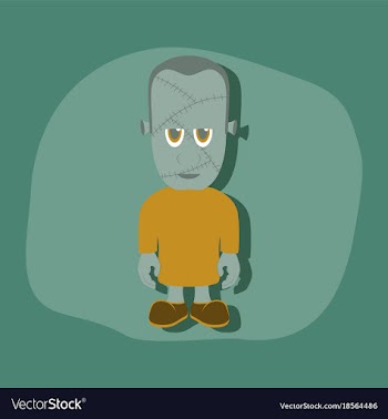 Paper sticker on stylish background zombie men vector image