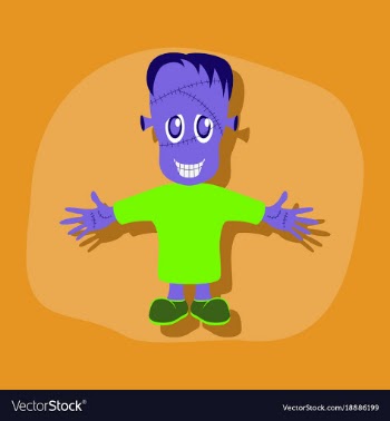 Paper sticker on stylish background zombie men vector image