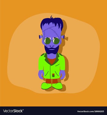 Paper sticker on stylish background zombie men vector image