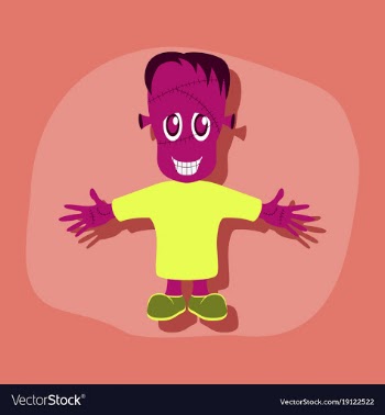 Paper sticker on stylish background zombie men vector image