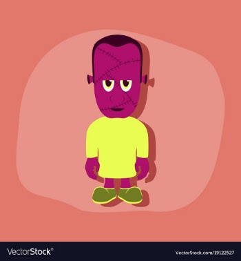 Paper sticker on stylish background zombie men vector image