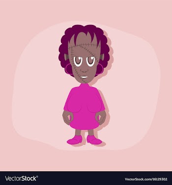 Paper sticker on stylish background zombie woman vector image