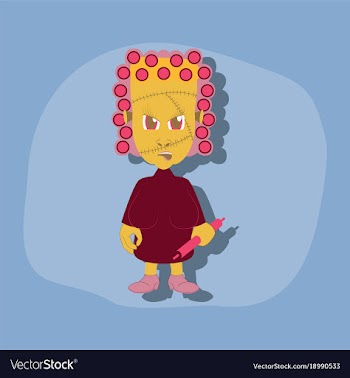 Paper sticker on stylish background zombie woman vector image