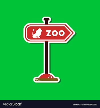 Paper sticker on stylish background Zoo sign vector image