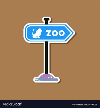 Paper sticker on stylish background zoo sign vector image