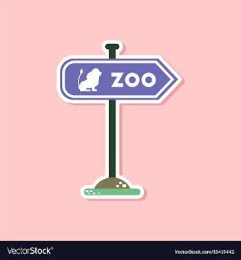 Paper sticker on stylish background zoo sign vector image