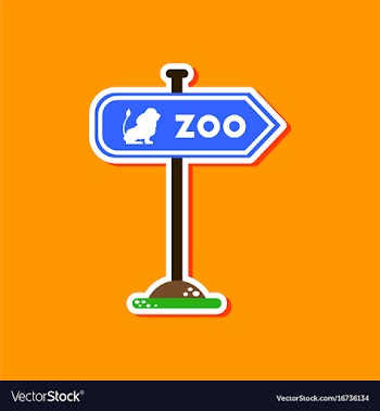 Paper sticker on stylish background zoo sign vector image