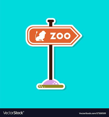 Paper sticker on stylish background zoo sign vector image