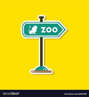 Paper sticker on stylish background zoo sign vector image