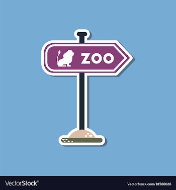 Paper sticker on stylish background zoo sign vector image
