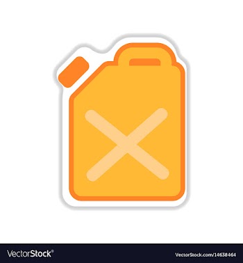 Paper sticker on the white background jerrycan vector image