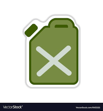 Paper sticker on the white background jerrycan vector image