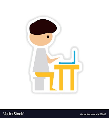 Paper sticker on the white background programmer vector image
