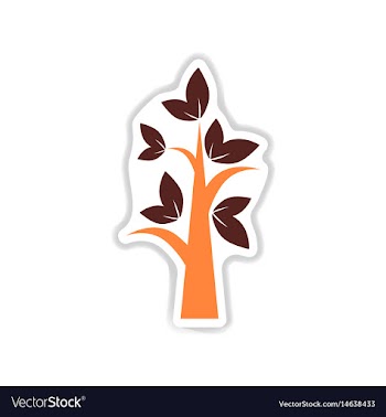 Paper sticker on the white background tree vector image