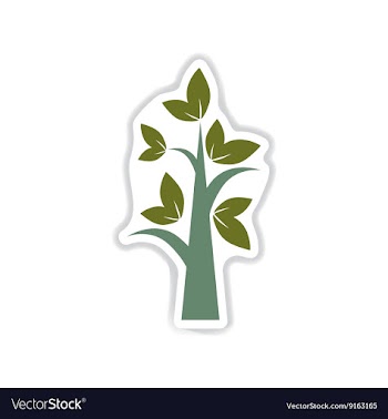 Paper sticker on the white background tree vector image