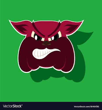 Paper sticker on theme angry bulldog animal vector image