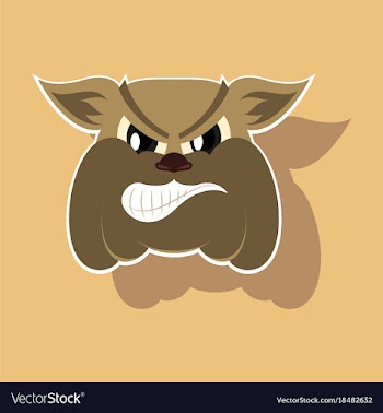 Paper sticker on theme angry bulldog animal vector image