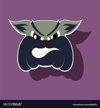 Paper sticker on theme angry bulldog animal vector image