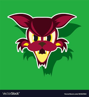 Paper sticker on theme angry cat animal vector image
