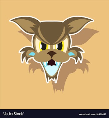 Paper sticker on theme angry cat animal vector image