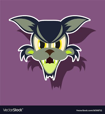 Paper sticker on theme angry cat animal vector image