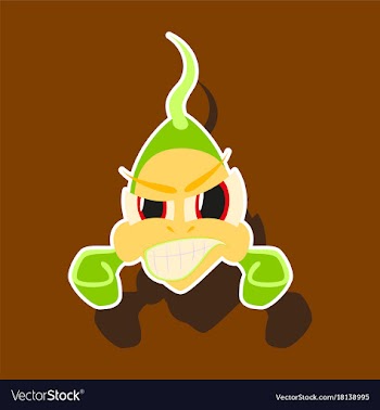 Paper sticker on theme angry fish animal vector image