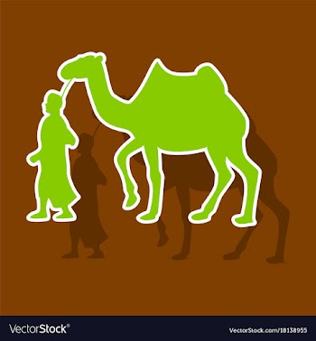 Paper sticker on theme arabic business bedouin vector image