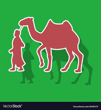 Paper sticker on theme arabic business bedouin vector image