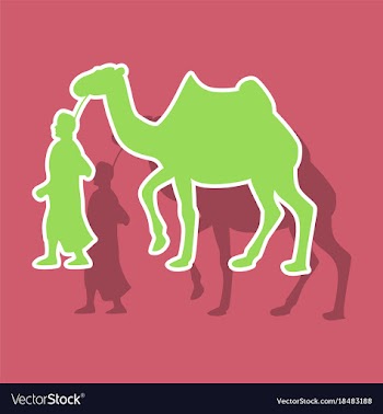 Paper sticker on theme arabic business bedouin vector image
