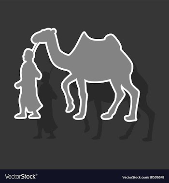 Paper sticker on theme arabic business bedouin vector image
