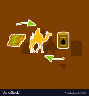 Paper sticker on theme arabic business camel sale vector image