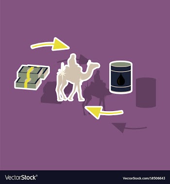Paper sticker on theme arabic business camel sale vector image