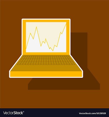 Paper sticker on theme arabic business graph on vector image