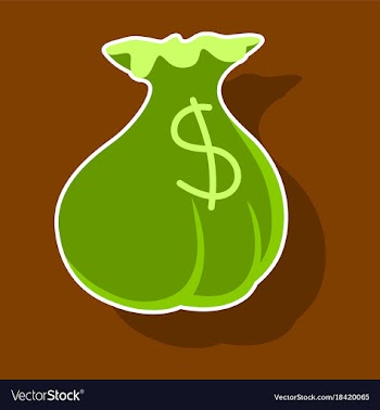 Paper sticker on theme arabic business money bag vector image