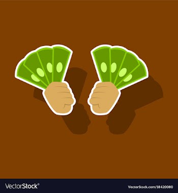 Paper sticker on theme arabic business money in vector image