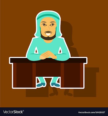 Paper sticker on theme arabic business muslim vector image