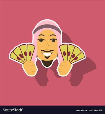 Paper sticker on theme arabic business muslim vector image