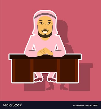 Paper sticker on theme arabic business muslim vector image