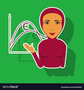 Paper sticker on theme arabic business muslim vector image