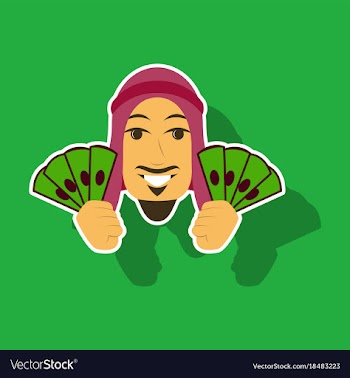 Paper sticker on theme arabic business muslim vector image