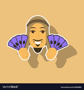 Paper sticker on theme arabic business muslim vector image