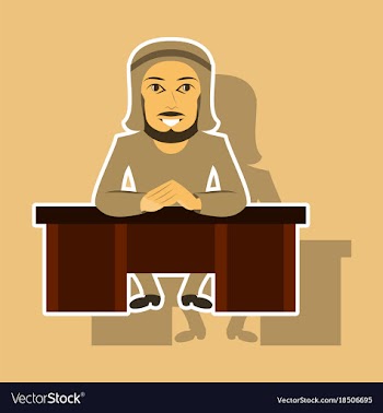 Paper sticker on theme arabic business muslim vector image