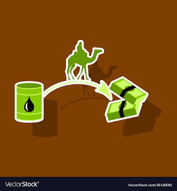 Paper sticker on theme arabic business oil and vector image