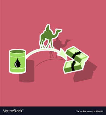 Paper sticker on theme arabic business oil and vector image