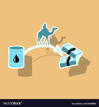 Paper sticker on theme arabic business oil and vector image