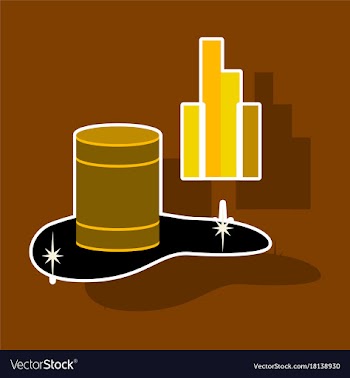 Paper sticker on theme arabic business oil chart vector image