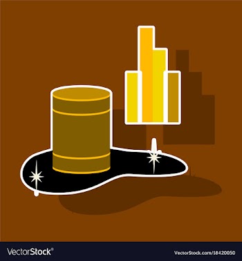 Paper sticker on theme arabic business oil chart vector image